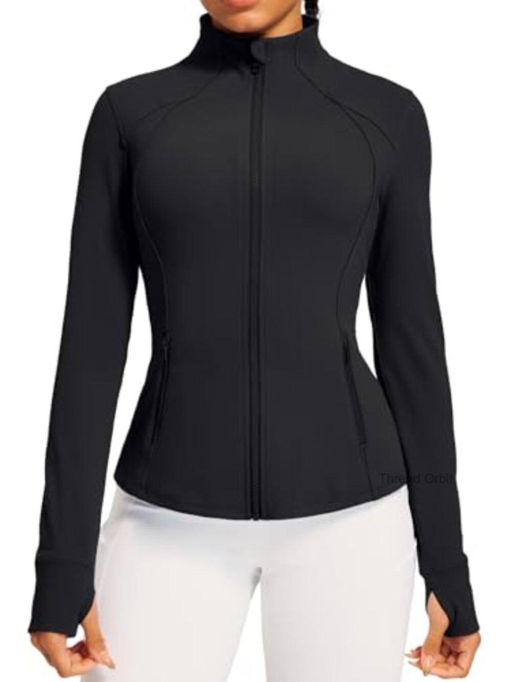 IUGA Women's Workout Jacket Lightweight Full Zip Slim Fit Thumbholes